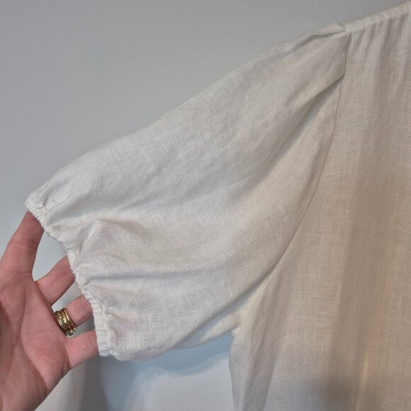 Aritzia Wilfred Caprice White 100% Linen Dress Size Large - Picture 7 of 12
